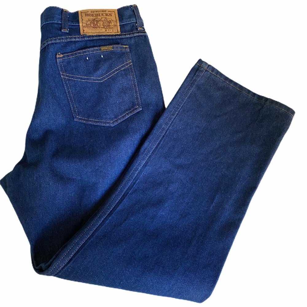 Sears Roebucks Jeans Straight Dark Wash Vtg 70s - Picture 3 of 12
